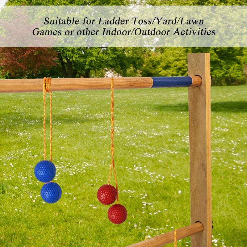 Unixing Ladder Ball Ladder Toss Balls Set Replacement Balls for Toss Match, Set of 6 with Storage Bag (Red & Blue) - Image 3